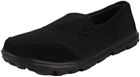 Ladies Slip On Shoes Womens Mesh Go Walking Trainers Ftiness Comfort Athletic Shoes 3-8 (UK 6 / EU 39, Black)