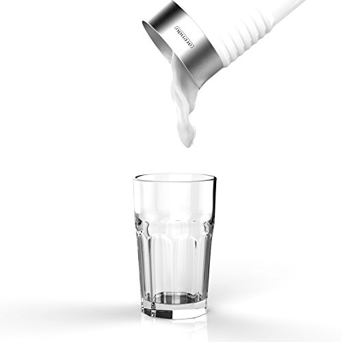 Arendo milkloud Milchaufschäumer automatisch | milk frother | rostfreies Doppelwanddesign | 2-Tasten für Warm- und Kaltaufschäumen | Soft-Touch-Oberfläche | Überhitzungsschutz durch automatische Abschaltfunktion | antihaftbeschichtet | 360° Basisstation | weiß / silber (gebürsteter Edelstahl) - 3