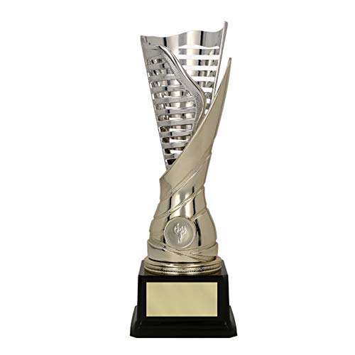 Preisvergleich Produktbild RaRu Extravaganter Fechter-Pokal (Flamme silbergold) mit Ihrer Wunschgravur