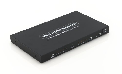deleyCON HDMI Matrix 4×2 – 3D Ready / 1080p / Verteiler Switch Splitter 4 Port – Metallgehäuse - 4