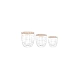 Atmosphera Lot de 3 Tables Basses gigognes + coffres de Rangement - Style scandinave - Coloris Blanc