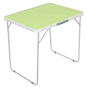 Kurtzy Aluminium Folding Table with Portable Carrying Handle for Picnic Camping Outdoor (80x60x72cm, Green)