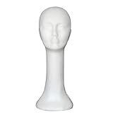 Foam Model Head, FEITONG Mannequin Female Foam Long Neck Head Model Hair Hat Wig Glasses Stand Display (1Pc, white)