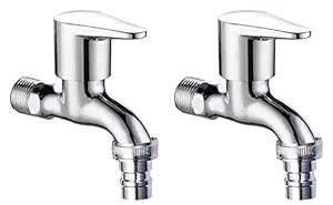 Joyway Vista Nozzle Bib Cock/Washin Machine Tap Chrome Plated (Metal) - Pack of 2