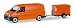 Produktbild Herpa 093071 - Fahrzeug, VW T6 Transporter mit Planen-Anhänger