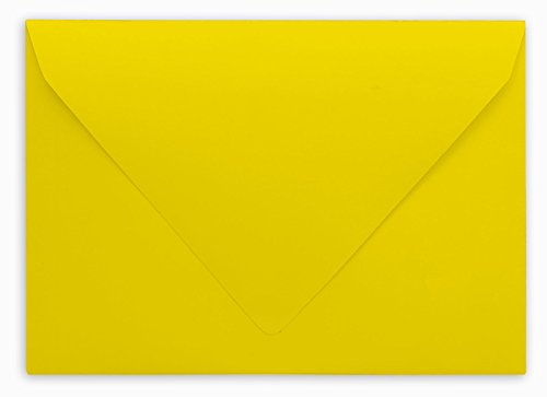 Darling Souvenir A2 Yellow Invitation Envelopes (4 3/8 x 5 3/4) Euro V-Flap 80 LBS Self-Adhesive Perfect for Greeting Cards, RSVP, Photo, Birthday, Event -Packs & Colours Available