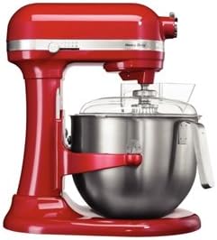 KitchenAid Heavy Duty Mixer / 500W - Capacity: 6.9 Litre - Colour: Red / KitchenAid's most powerful and quietest mixer has a 6.9Ltr stainless steel bowl with a J handle which allows for control of heavy loads.