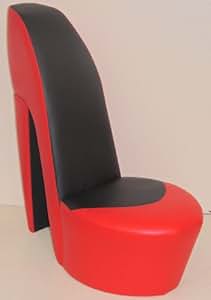 RED & BLACK FAUX LEATHER SHOE / HIGH HEEL / STILETTO CHAIR ...