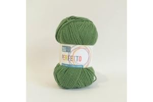 MEZ CUCIRINI Gomitolo lana Perfetto (della MEZ) 133 mt. 100% acrilico per ferri o uncinetto 3-4 (Verde muschio P8191)