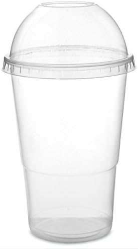 10oz slush cups with lids, Cold Drinks Milkshake Smoothie Cups - Pack of 50