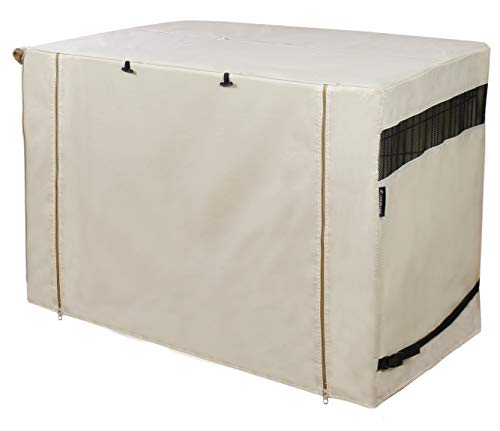 Explore Land 42 inches Dog Crate Cover Durable Polyester Pet Kennel Cover Universal Fit for Wire Dog Crate (Light Tan)