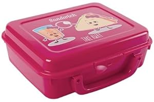 GENÉRICO Pudełko na lunch dla dzieci Szkoła Łatwe otwieranie, zamknięcie bezpieczeństwa, 20 x 16 x 7 cm. Walizka z uchwytem (różne kolory) (Magenta)