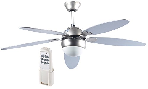 Sichler Haushaltsgeräte Großer Deckenventilator VT-997 m. Holzflügeln, Licht, Fernbed. Ø132 cm