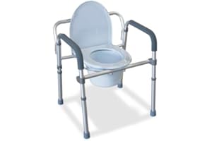 GENERICO Sedia Da Comodo Comoda Wc In Alluminio 5 Funzioni In 1 Pieghevole Sgabello Doccia Bagno Per Aziani E Disabili, Rialzo Wc Water Supporto Per Water Sedile Per Doccia Per Anziani