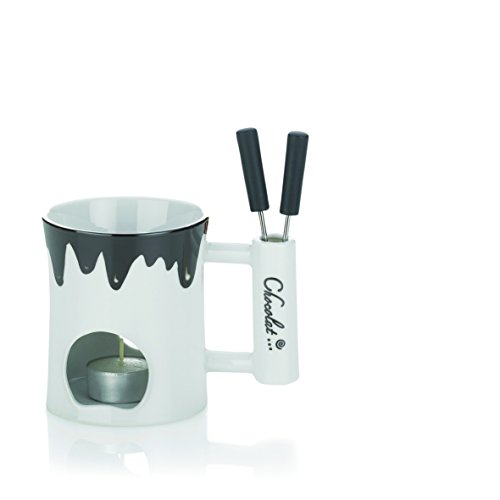 Keck & Lang GmbH 66486 Schokoladenfondue-Set, Porzellan, 3-tlg., 2 Personen, Blob, 125 ml - 3