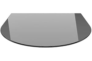 ECOFOXX Rundbogen 100x100cm Glas schwarz - Funkenschutzplatte Kaminbodenplatte Glasplatte (Schwarz RB100x100cm - ohne Silikon-Dichtung)