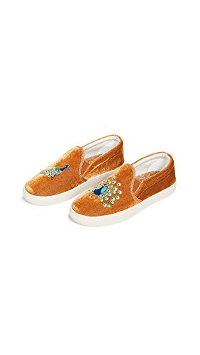 Women's Velvet Peacock Sneaker, Gold, 6.5 M US