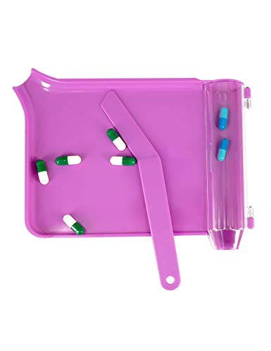 Left Hand Pill Counter Tray with Spatula (Purple)