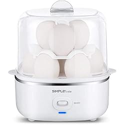 SIMPLETASTE Cuiseurs à Oeufs Electrique pour Oeuf Dur ou pour Oeuf à la Coque, Oeuf Poché, Omelette et Plat Cuit à la Vapeur avec Fonctionnalité Arrêt Auto avec Une Capacité de 2 Niveaux de 10 Oeufs