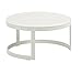 Produktbild Dehner Beistelltisch Ansgar, Ø 70 cm, Höhe 35 cm, Aluminium, weiß        