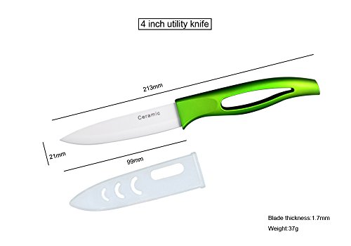 Top Qualität Köche Keramik Messer ein Set + Sicherheit elastikfutterale für geschnittenes Obst Gemüse & Fleisch sehr hot Sales Schablone Kochen jetzt kaufen. - 3