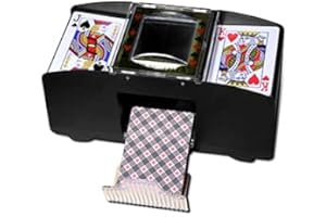 Moaobooh Kartenmischer 2 Deck，Automatischer Kartenmischmaschine Elektrische, batteriebetrieben Spielkarten-Shuffler für Home Party Club Bridge-Pokerspiele