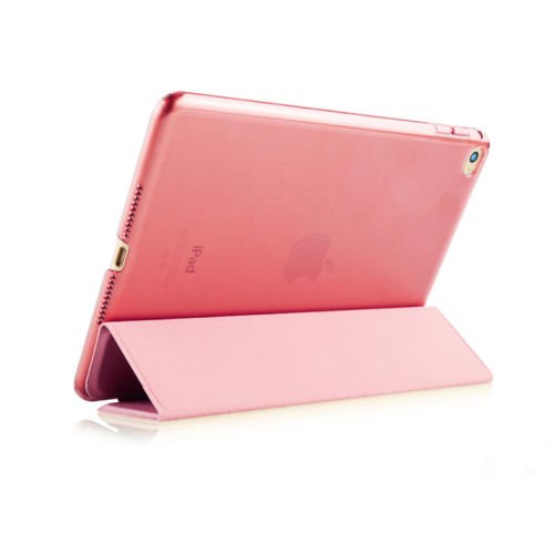 iPad Schutzhülle PU Ledertasche Rund Schutz Case Smart Cover mit automatischer Aufwachen/Schlaf Funktion abklappbar Standfunktion Hülle (Für Neu iPad 9,7″ 2017 Version A1822, Rose gold) - 2