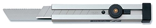 Olfa cs-2 Cutter 2 in 1 mit Klinge Standard zuschneidbar und Sägeblatt Scrollrad mit Sperre und Griff aus Aluminium Sägeblatt 18 mm