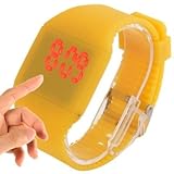 Easy Go Shopping Berühren Sie Digital-LED-Quarz-Gelee-Farben-Sport-Armbanduhr (Farbe : Gelb)