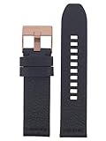 Diesel Uhrband Wechselarmband LB-DZ1841 Ersatzband DZ1841 Uhrenarmband Leder 24 mm Schwarz