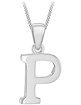 Tuscany Sterling Silber Buchstabe E  Anhänger an Panzerkette 46cm