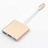 maquillaje para 4k Color:como en la Foto Show dryujdytru Vivid y Gran en Estilo Tipo C USB 3.1 a USB-C 4K USB 3.0 Adaptador Hub en Fino Estilo - Tipo C a HDMI-3 (Oro)