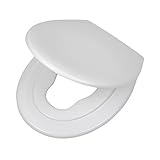 WC-Sitz mit intergriertem Kindersitz, der durch einen Magneten im Deckel gehalten wird