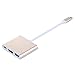 Produktbild Gold USB C Adapter, USB der U89 Digital AV Multiport Adapter mit 4 K HDMI und Power), 1 USB C Port/Typ C Aufladen Port, 1 HDMI-Port und 1 USB 3.0 Port für neue MacBook 30,5 cm Chromebook Pixel von BeckenBower gold gold