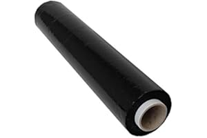 REALPACK® 1 x BLACK FLUSH CORE STRONG ROLLS PALLET STRETCH SHRINK WRAP CAST PARCEL PACKING CLING FILM - 400mm X 300m IDEAL FOR WRAP FREE FAST DELIVERY