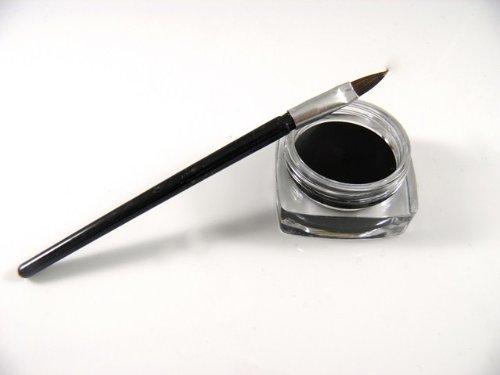 New Waterproof Eye Liner Eyeliner Shadow Gel Makeup Cosmetic + Brush Black