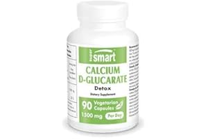 Supersmart - Calcium D-Glucarate 1500 mg Per Serving - Antioxidant & Detox Supplement | Non-GMO & Gluten Free - 90 Vegetarian Capsules