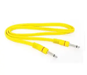 Gadget Wagon p38 Mono Male to p38 Male Mono 6.3 mm Jack Cable for Guitar, DJ Mixers, 5mm Thickness Console, Microphone Mike 1.5 Meters (Black,Yellow Green Red)