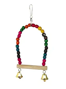 DD Enterprises Birds Accessories Swing, Ladder,Chewing Hanging Toy,Ball for Love Birds Budgies Parrots Cockatiel Conure Finches Parakeet Suitable for All Types of Birds Cages (C Swing)