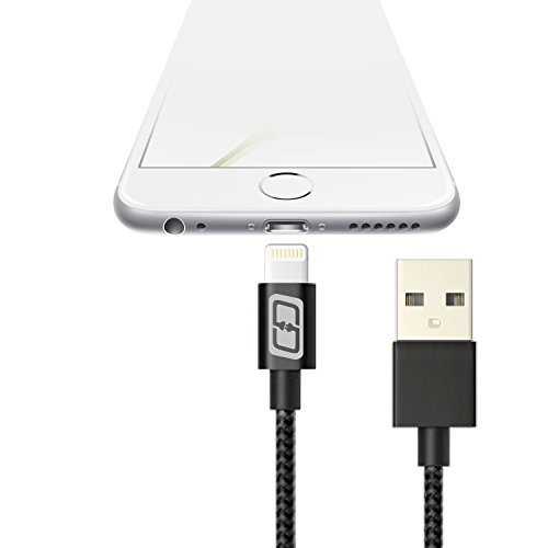 MyGadget©- 2 x Nylon Iphone-Ladekabel mit Metall USB-Anschluss (1 M) Textil für das Apple 7/7 Plus 6s/6s Plus/6/5/5s/5c/SE, iPod nano 7/5G (Schwarz) - 5