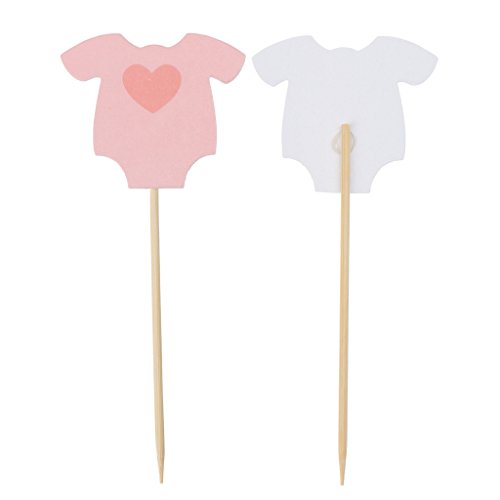MagiDeal 10 Stück Baby Cupcake Toppers Kuchen Picks für Baby Shower Party – Hell-Pink, 13 cm - 7