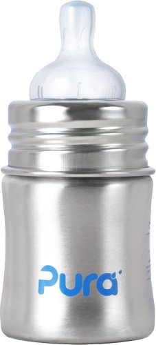 Pura Kiki Infant Bottle Natural Vent Teat (5 oz, Stainless)