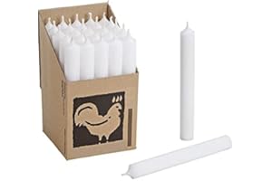 MISS LOVELY Stabkerzen 10 Stück Tafelkerzen durchgehend gefärbt Spitzkerzen für die Tisch-Deko zur Hochzeit Weihnachten & Party Farbe: Weiß Höhe:18cm