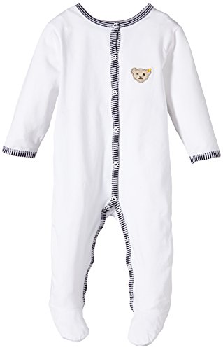 Steiff Unisex baby Strampler 1/1 Arm Footies, White (Bright White White 1000), 3-6 Months (Manufacturer size: 68)
