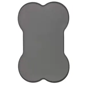 Animax Bone Shape Silicone Anti-Skid Pet Food Mat Waterproof (Speacially for Dog) - Grey