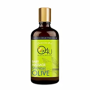 O4U Spanish Olive Oil for - Baby Massage, Scalp Conditioning, Dandruff Control, Strong & Shiny Hair, Skin Moisturisation, Reducing Age Signs | USDA Certified, 100% Pure & Organic | (100ml)