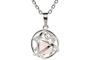 TENET - Ciondolo a forma di Genesa con sferetta (QUARZO ROSA)