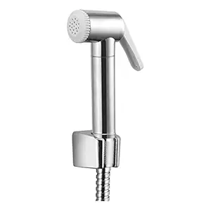 Oleanna Wall Mount Installation Type Brass Golf 1.5 m Health Faucet Lever with Flexible Shower Tube (Medium, Silver)