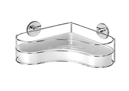 Wenko 20894100 Vacuum-Loc Eckablage Milazzo - Befestigen ohne bohren, Stahl, 35 x 11,5 x 24 cm, chrom