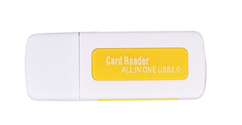 COM-FOUR® All in One Kartenleser USB 2.0 Stick SD SDHC Micro MS M2 TF Mini SD MS Pro (2er Set: Weiß/Gelb/) - 6